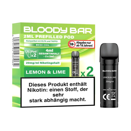 Bloody Bar Prefilled Pods 20mg – Lemon & Lime