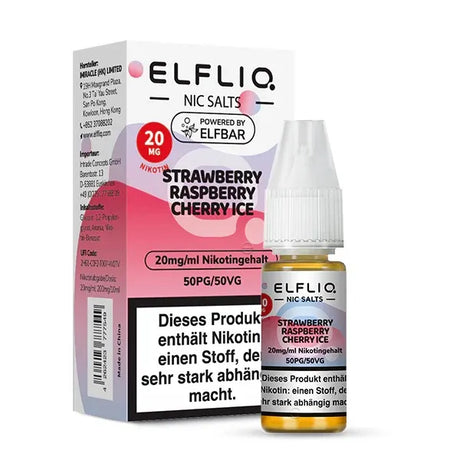 ELFLIQ NicSalt Liquid by ELFBAR – Strawberry Raspberry Cherry Ice 20mg