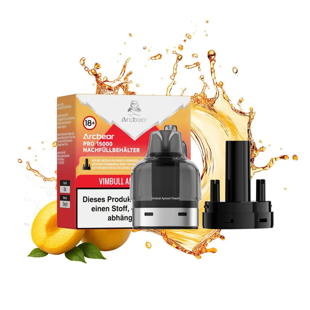 Arcbear Pro 15000 Nachfüllbehälter 10ml – Vimbull Apricot Peach
