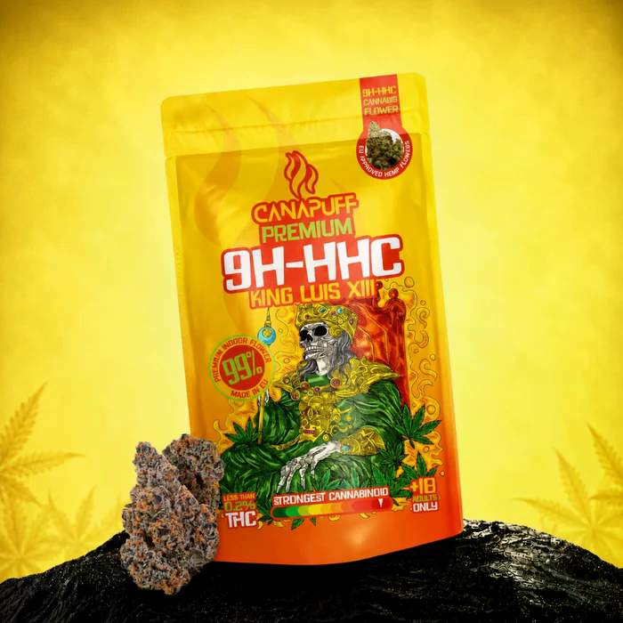 Canapuff 9H-HHC King Luis XIII 99 Prozent Premium Cannabis Blüten – goldene Originalverpackung